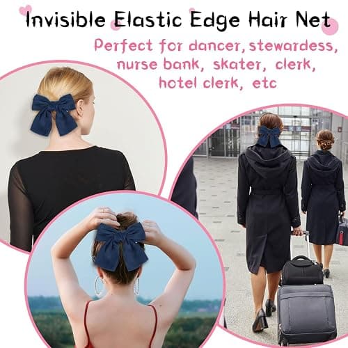 LECTNORE Bow Hair Clip - Navy Hair Bows for Women, Satin Silky Ribbon Bowknot French Barrettes Hair Accessory for Girls(1PC) thumbnail 5