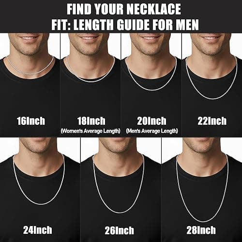 Fiusem Wheat Chains for Men and Women, 2/2.5/3/4/5mm Silver Tone/14K Gold Plated/Black Necklace Chain, Stainless Steel Mens Necklace 16-28 Inch thumbnail 5
