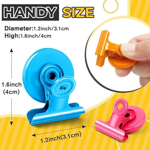 Junarter 40 Pack Magnetic Clips Heavy Duty, Colorful Magnet Clips for Fridge, Refrigerator Magnets, Strong Magnetic Clip, Scratch Free Magnets with Clip for Whiteboard, Refrigerator, Locker thumbnail 3