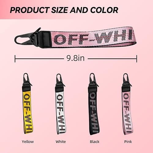 Car Key Chain, Webbing Keychain Wrist Strap, Car Key Accessories, Wallets, Jeans Trendy Letter Pendants thumbnail 4