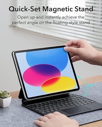 ESR iPad 11th(A16, 2025)/10th Gen Case with Keyboard, Magic Keyboard for iPad 10.9", Case with Floating Cantilever Stand, Springy Backlit Keys, Multi-Touch Trackpad, Black thumbnail 3