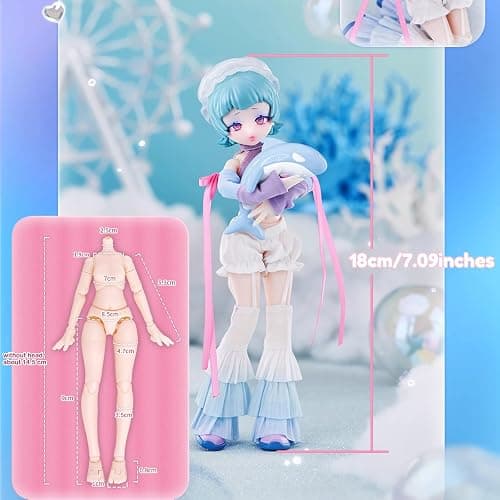 CALEMBOU BJD Blind Box, Eve Lynna Series 18cm Ball Jointed Doll, Cute Dress Up Doll with Joints, Collection Action Figure Toys, Gift for Girls Boys (Eve Lynna-1box) thumbnail 3