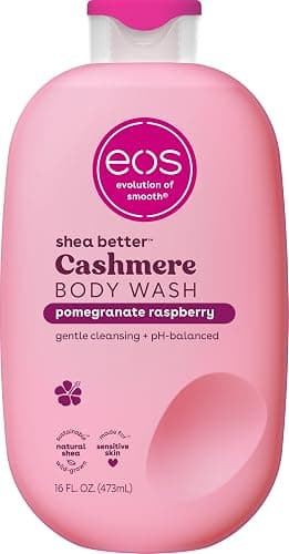 eos Cashmere Body Wash – Pomegranate Raspberry, Moisturizing Body Wash, Creamy Gel Formula, with Shea Butter, Glycerin, Vitamin E, pH Balanced, Sensitive Skin, Vegan, 16 fl oz - Image 1