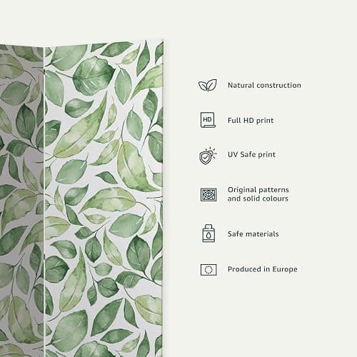 murando Decorative Room Divider Leaf 135x172 cm / 54"x68" Single-Sided Folding Screen 3 Panels Room Partition Non-Woven Canvas Print Opaque Photo Display Nature Meadow like painted b-A-0885-z-b thumbnail 3