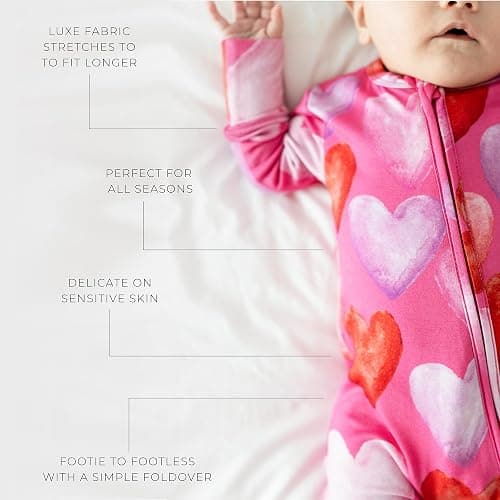 Posh Peanut Convertible Baby Sleepers - Girls Footless Baby Pajamas with 2 Way Zipper for Easy Diaper Changes thumbnail 5