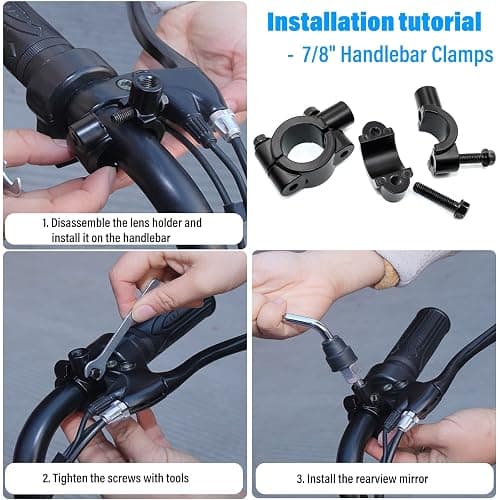 ATV Rear View Mirror, 360 Degrees Ball-Type ATV Side Rearview Mirror with 7/8" Handlebar Mount for Motocycle Scooter Moped Sportsman Dirt Bike Cruiser 4 wheeler mirrors thumbnail 5