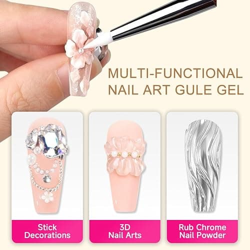 GZMAYUEN Festes Nagelverlängerung Nail Extension Builder Gel 15ML Weiß Solid Aufbaugel Gel für Nägel, 3D Dekoration Nagelskulptur Gel Hartes Gel thumbnail 2