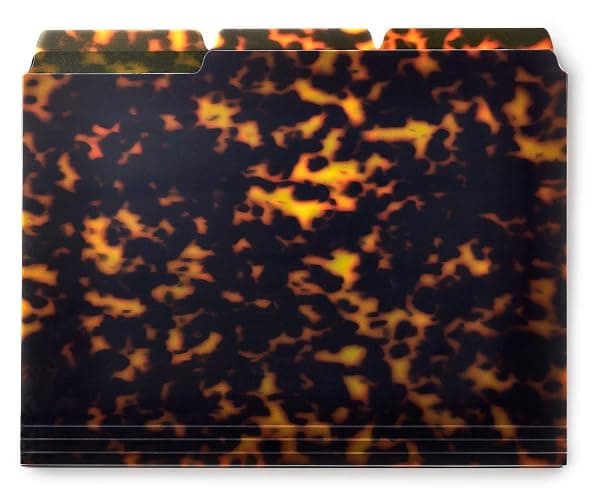 kate spade new york Set of 6 File Folders, Tortoise Shell | Pack of Standard Size Plastic, Durable, Thick Document Organizers with Tabs for Cute Office Decor and Organization - Image 1