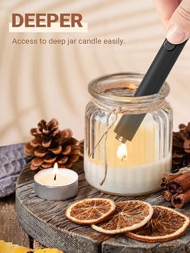 Candle Lighter Stocking Stuffers for Women Men, Electric Candle Lighter USB Rechargeable Graduation Gifts for Him Wife Grandma Girlfriend Safety Lock Long Lighters for Grill Home Kitchen BBQ Camping thumbnail 2