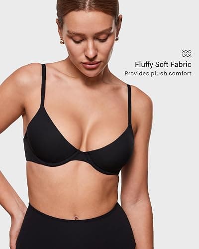 INLYRIC Women's Inbarely Plus Balconette Bra - Lightly Padded Underwire Sexy Tshirt Demi Bras Supportive thumbnail 2