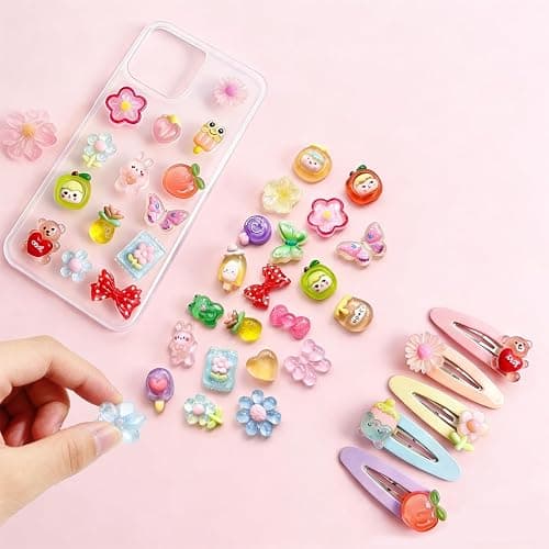 120PCS Mixed Colors Slime Charms Cute Flatback Random Resin Charms Bulk, Slime Accessories Embellishments for Phone Junk Cases, Scrapbooking, Hair Clips & DIY Craft Decoration(Mixed Colors) thumbnail 2