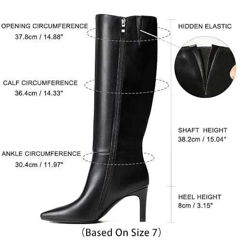 Reitoye Knee High Boots Women Sexy Pointed Toe Stiletto Tall Boots Side Zipper Dress Fashion Boots Shoes thumbnail 4