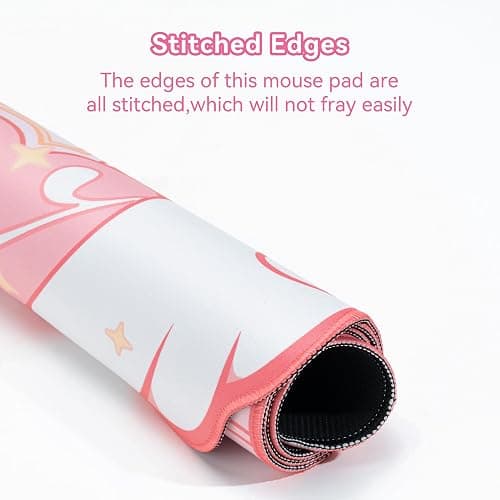 GeekShare Large Gaming Mouse Pad Kawaii Pink Non-Slip Rubber Back Mouse Pad Big Waterproof Desk Mat for Keyboard and Mouse Perfect for Gaming,or Home Office Work - Star Wings（Super Dense Cloth） thumbnail 5