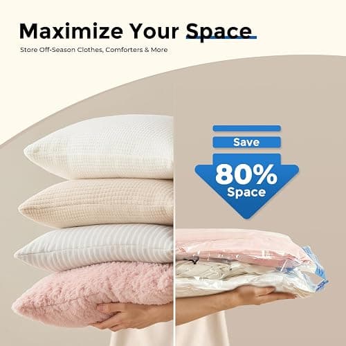 ETENWOLF 20 Pack Vacuum Storage Bags with Rechargeable Wireless Pump, Vacuum Seal Bags for Clothes and Travel, Space Saver Bags in Multiple Carry-On Sizes, Perfect for Luggage and Suitcases thumbnail 2
