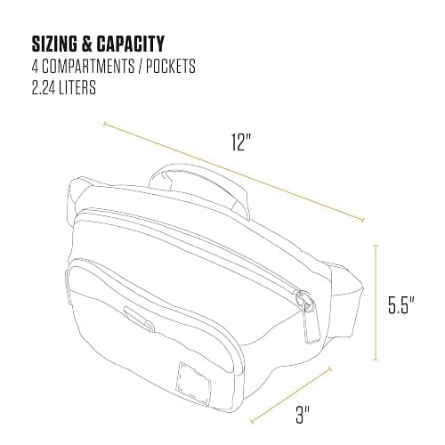 Carhartt Classic Adjustable Sling Bag, Durable, 600-Denier Water Resistant Hip Pack thumbnail 5