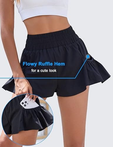 BMJL Womens High Waisted Shorts Athletic Running Shorts Workout Gym Quick Dry Flowy Shorts with Pockets thumbnail 6