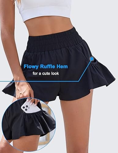 BMJL Womens High Waisted Shorts Athletic Running Shorts Workout Gym Quick Dry Flowy Shorts with Pockets thumbnail 6