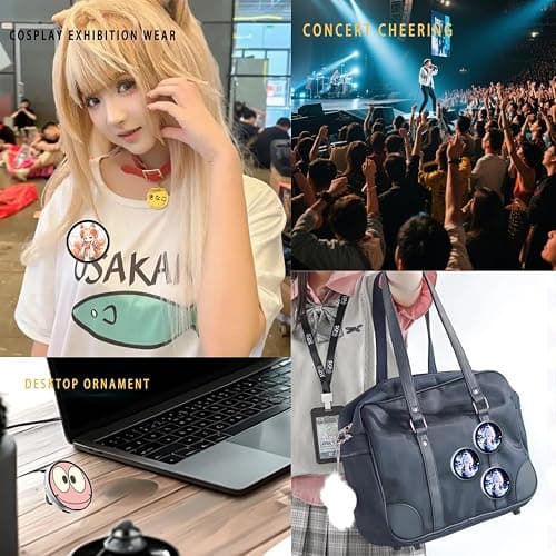 Digital displayed Pixel Badge pin, IPS Screen Badge Magnetic Cute pin,Cyberpunk Anime Toy Badge Button with Videos/Photos Display via Bluetooth, Cosplay Concert Gift for Anime/Football Fans thumbnail 4