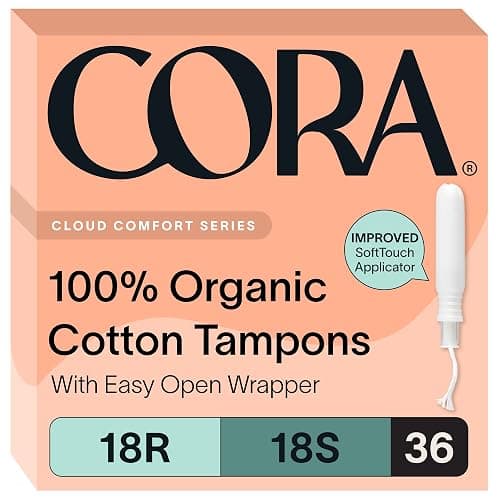 Cora Organic Cotton Tampons Multipack (18 Regular, 18 Super Tampons) - Image 1