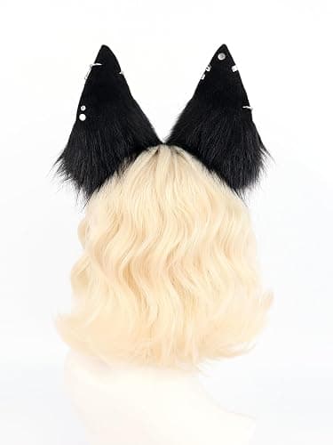 QinRuan Cat Ear HairBand Faux Fur Animal Ears Metal Chain Punk Dark Cosplay Custume Gothic Style Headwear thumbnail 3