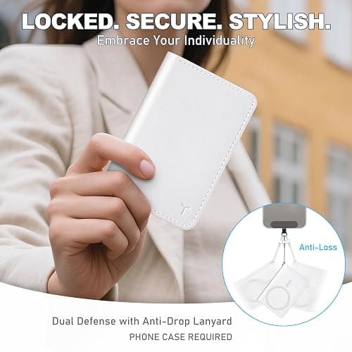 TUCCH for Magsafe Wallet with 6 Card Holders, RFID Blocking [Clear ID Window] PU Leather Men Women Folio Magnetic Phone Wallet for iPhone 17/16/15/14/13/12/Plus/Air/Pro/Pro Max Series, White thumbnail 8