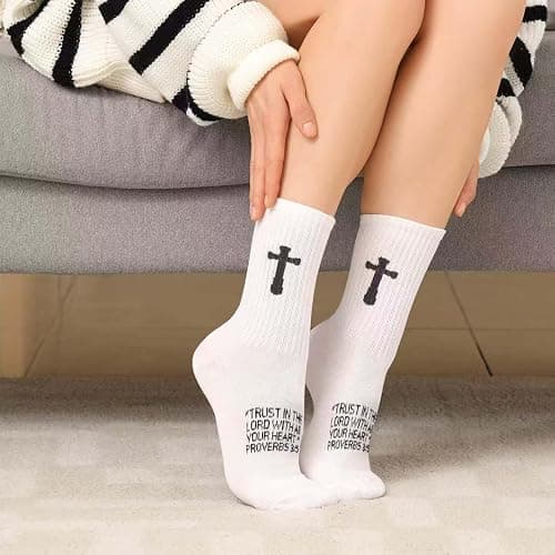 Ao Yee ZGL 3 Pairs Christian socks Prayer socks Birthday Gifts for Dad,Men Husband Grandp Fathers Day Christmas thumbnail 6