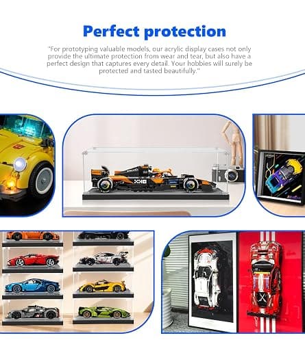 iCUANUTY Acrylic Display Case for Lego Speed Champions F1 Team Race Car Toy, Dust-Proof Display Box for Lego 77242-77251,Size:8.66×4.33×3.15 in(NOT Included The Model) thumbnail 7