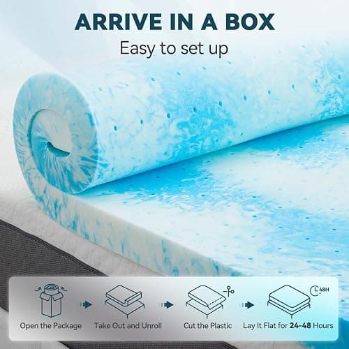 4 Inch Gel Memory Foam Mattress Topper thumbnail 7