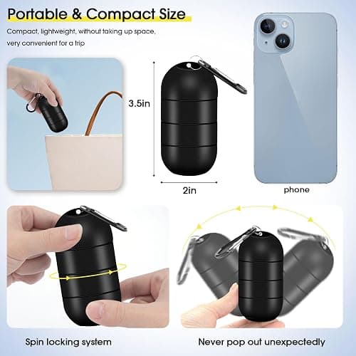 OAOLEER Travel Ring & Jewelry Keychain Holder - 3 Layers, Small Necklace & Bracelet Holder for Gym Sports Bag (Black 3 Layer) - Black - 3 Tier thumbnail 5