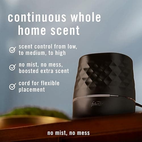 Febreze Plug Scent Booster in Black, Continuous Scent Device Oil Diffuser, Compatible with Febreze Air Freshener Plug in Refills thumbnail 3