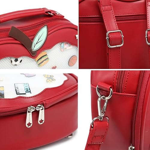 CHERRY SAUCE Cute Red Apple Ita Bag Kawaii Pin Display Purse Backpack Crossbody Shoulder Bag thumbnail 6