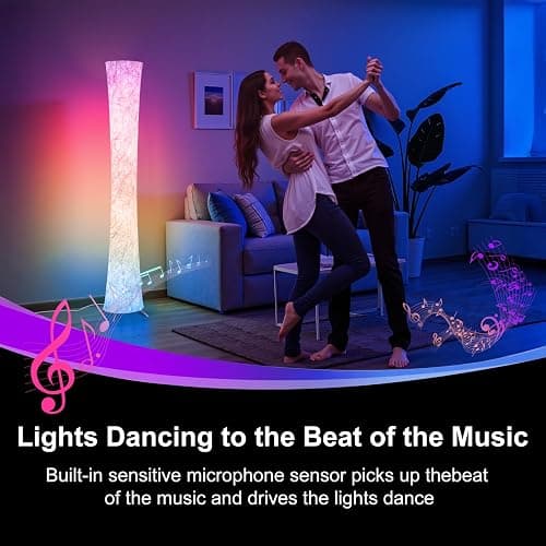 WORLD WIN Floor Lamp, 61'' Smart RGB LED Corner Lamp with Music Sync and 16 Million DIY Colors, 3 Color Temperature, APP & Remote Control, Color Changing Standing Floor Lamp for Bedroom Living Room thumbnail 5