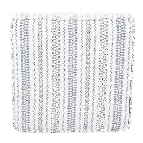 HomePop Home Decor | K7342-F2359 |Classic Square Storage Ottoman with Lift Off Lid | Ottoman with Storage for Living Room & Bedroom, Blue Stripe Large thumbnail 6