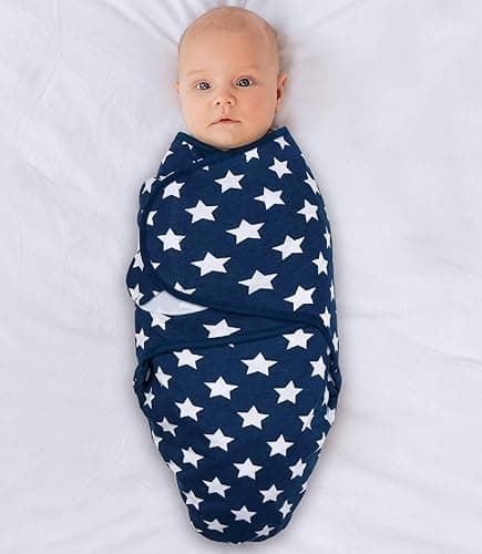 The Peanutshell Baby Swaddle Blankets Set of 3 - Baby Boy Sleep Sack for Newborn, Newborns Sack 0-3, 3-6 Month Swaddles, Soft & Breathable Cotton - Blue Dinosaur (S/M) thumbnail 5