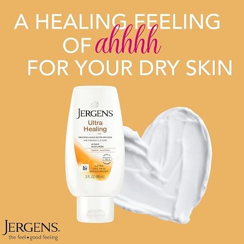 Jergens Ultra Healing Dry Skin Lotion, Hand and Body Moisturizer for Quick Absorption into Extra Dry Skin with Hydralucence Blend, Vitamins C, E and B5, White, 3 oz, Pack of 3 thumbnail 6