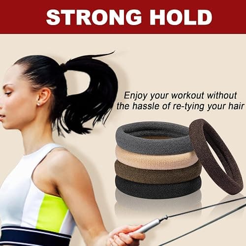 IKOCO 150PCS Hair Ties No Damage for Women, Ouchless Cotton Hair Ties for Thick Hair, Multicolor thumbnail 4