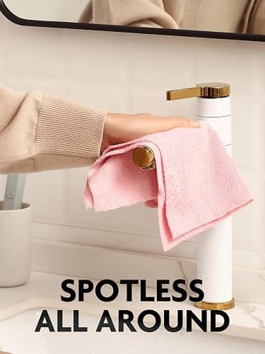 Fantasticlean Microfiber Cleaning Cloth Roll -75 Pack, Tear Away Microfiber Towels, 12" x 12", Reusable, Washable, Scratch Free, Ultra Absorbent Dishcloth for All-Around Cleaning Supplies (Pink) thumbnail 5