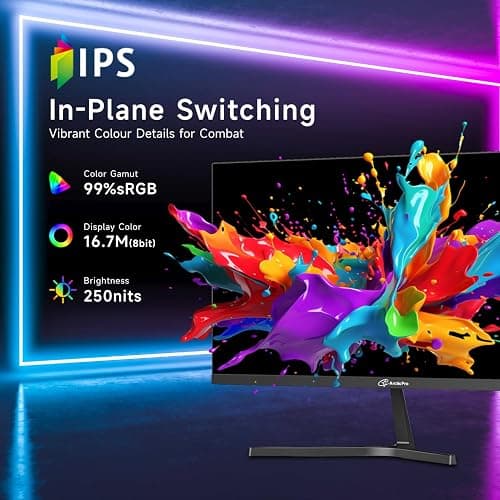 ArcticPro Monitor 24 inch Monitor 120Hz, FHD 1080p, Computer Monitor, IPS, 99% sRGB, 1ms Response Time, 3-Sided Frameless, Ultra Slim, VESA Mountable, Anti-Blue Light Design, HDMI & VGA Ports thumbnail 5