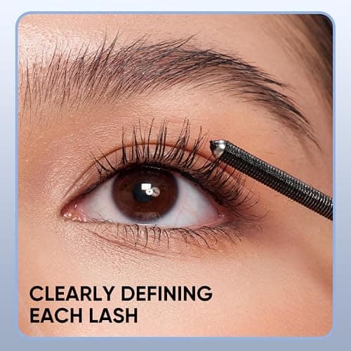 JUDYDOLL 3D Curling Eyelash Iron Mascara -Waterproof, Volumizing and Lengthening, Smudge-Proof, Clump-Free, Ultra Fine, Black & Brown Tubing Mascara, Classic & Upgraded Edition, Suitable for all Types thumbnail 4
