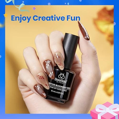 Beetles Blooming Gel 15ml Clear Uv Led Blossom Gel Polish for Spreading Effect Marble Natural Stone Watercolor Floral Print Soak off Diy Nail Art Design Manicure Gift for Women - 0-0-Blooming Nail Gel thumbnail 5
