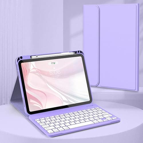 Ynaize for iPad 11th 10th Generation Case with Keyboard - Magnetic Wireless Detachable Keyboard Case Stand Folio Cover with Pencil Holder for iPad 11 inch A16 2025 & 10th Gen 10.9 inch 2022 (Purple) thumbnail 7