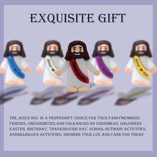 AKFAHOIF 100PCS Little Jesus Figures, Mini Jesus Figurines in Bulk, Multicolor Tiny Jesus Figures, Miniature Figurines to Hide and Seek Religious Gifts for Easter Egg Stuffers thumbnail 3