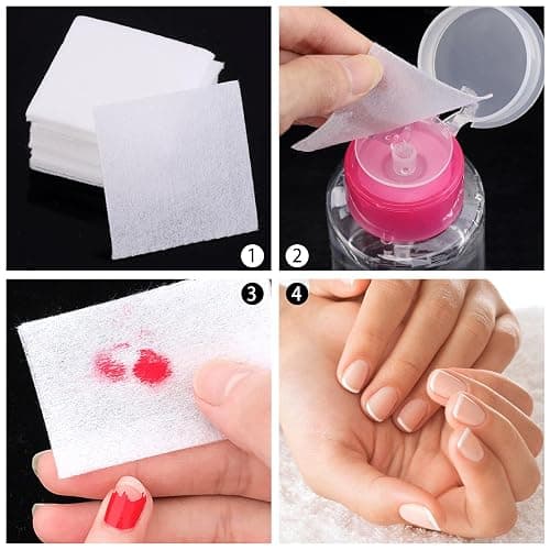 Lint Free Nail Wipes Nail Art Gel Polish Remover Cotton Pads 4 Boxes (1300 Pieces) thumbnail 5