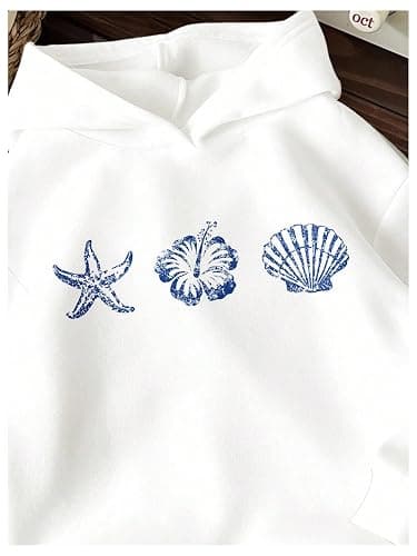 RoseSeek Girl's Preppy Letter Graphic Hoodie Hooded Long Sleeve Sweatshirts Cute Pullover Tops thumbnail 5
