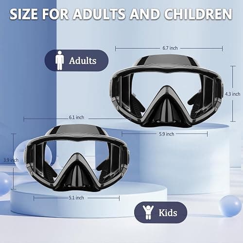 Diving mask Anti-Fog Swimming Snorkel mask Suitable for Adults Scuba Dive Swim Snorkeling Goggles Masks thumbnail 8