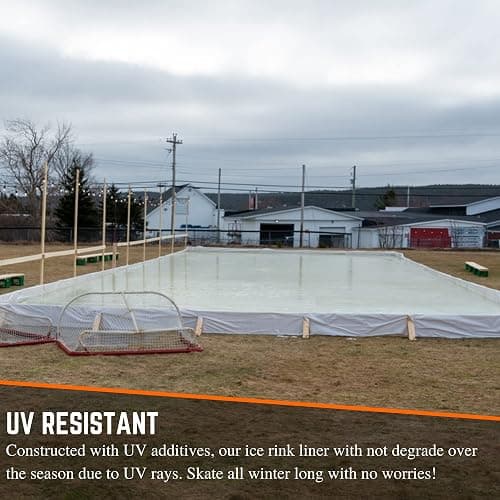 Iron Sleek - White Plastic Ice Rink Liner - 6 Mil - Backyard Ice Rink Kit Liner, Ice Skating Rink for Backyard, Ice Rink Liner for Backyard thumbnail 5
