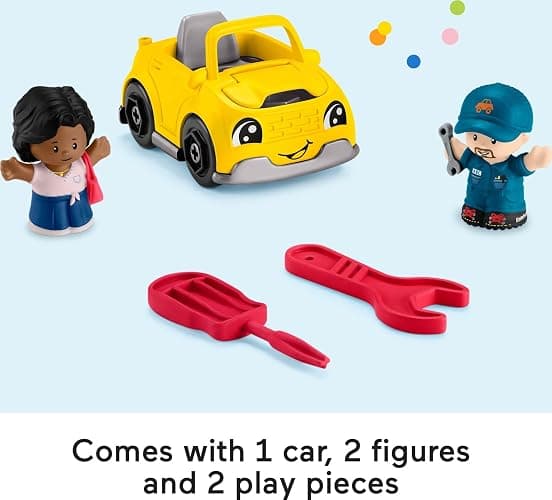 Fisher-Price Little People Toddler Toy Light-Up Learning Garage Playset with Smart Stages, Car & Ramp for Pretend Play Kids Ages 1+ Years thumbnail 5