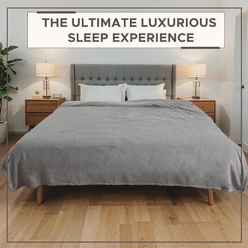 Electric Heated Blanket Full Size 72"x84" - 4 Heat Settings, 10H Auto Shut Off, Soft Coral Fleece & Sherpa Fabric, Machine Washable, Light Gray thumbnail 4