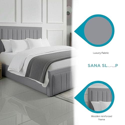 SANA SLEEP 4FT6 Ottoman Designer Plush Velvet Upholstered Bed Frame With Storage Option - Plush Grey thumbnail 3