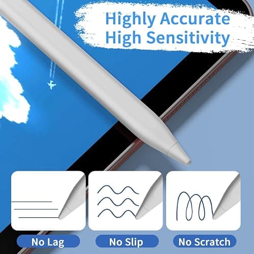 Stylus Pens for Touch Screens, Universal Fine Point iPad Pencil with Magnetic Adsorption Compatible with iPhone/iPad/Samsung/Android/Tablet & Other Touch Screens (White) thumbnail 5